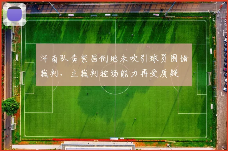 河南队黄紫昌倒地未吹引球员围堵裁判，主裁判控场能力再受质疑